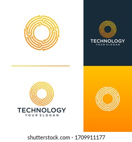 technology logo design vector template