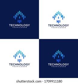 technology logo design vector template