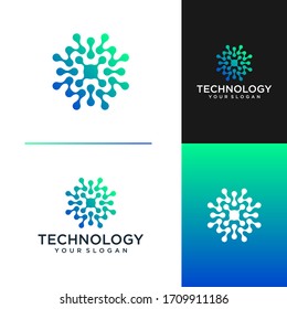 technology logo design vector template