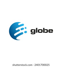 Technology logo design.Abstract tech icon vector template, globe graphic