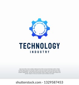 Technology logo designs, Gear Pixel Logo Template Design Vector