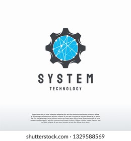 Technology logo designs, Gear Pixel Logo Template Design Vector