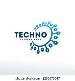 Technology Logo designs template, Connecting logo symbol template