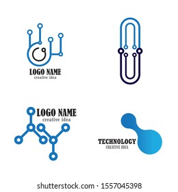 Technology Logo designs template, Connecting logo symbol template vector icon
