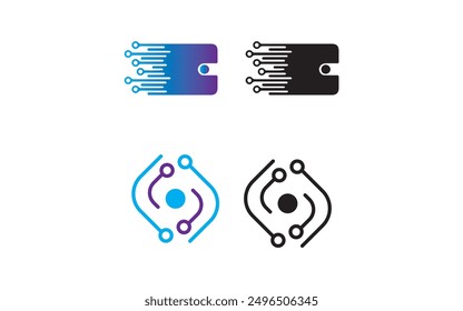 Technology Logo digital gradient business premium vector design