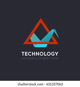 Technology logo. Digital, Media. Prism