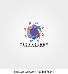 Technology logo element illustration templates. Vector logos for business corporate,.