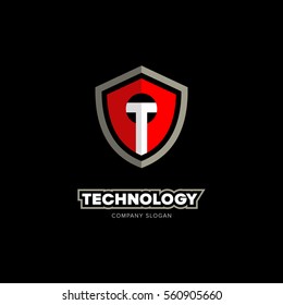 Technology logo emblem icon.