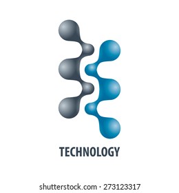 Technology logo in the form of atoms