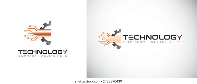 Technologie Logo, Zahnrad Technologie Symbol