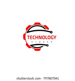 Technology Logo With Gear Symbol