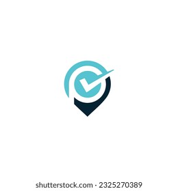 technology logo icon check mark logo illustration