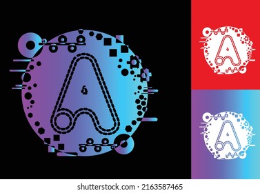 A technology logo, icon, t shirt, sticker design template