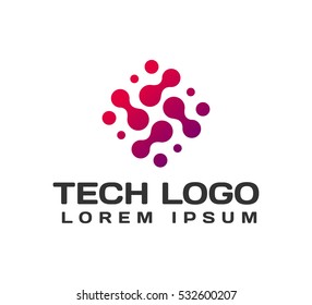 Technology logo. Technology Icon. Tech logo. Network Icon. Business, Connect, Network Logo. Biotechnology Concept. Molecule, Atom Icon.