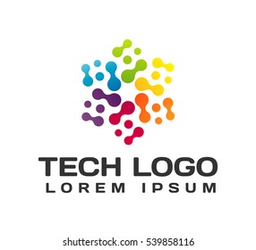 Technology logo. Technology Icon. Tech logo. Network Icon. Business, Connect, Network Logo. Biotechnology Concept. Molecule, Atom Icon.
