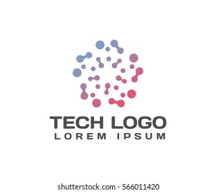 Technology logo. Technology Icon. Tech logo. Network Icon. Business, Connect, Network Logo. Biotechnology Concept. Molecule, Atom Icon.