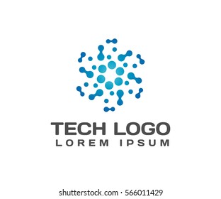 Technology logo. Technology Icon. Tech logo. Network Icon. Business, Connect, Network Logo. Biotechnology Concept. Molecule, Atom Icon.