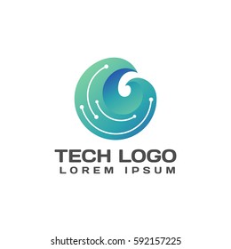 Technology logo. Technology Icon. Tech logo. Network Icon. Business, Connect, Network Logo. Biotechnology Concept. Molecule, Wave Icon.