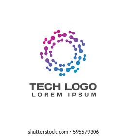 Technology logo. Technology Icon. Tech logo. Network Icon. Business, Connect, Network Logo. Biotechnology Concept. Molecule, Atom Icon.