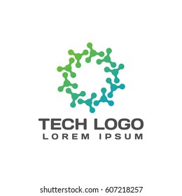 Technology logo. Technology Icon. Tech logo. Network Icon. Business, Connect, Network Logo. Biotechnology Concept. Molecule, Atom Icon.