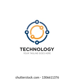 technology logo and icon vector illustration design template