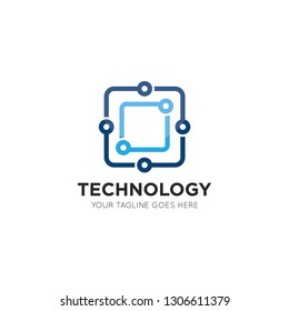 technology logo and icon vector illustration design template