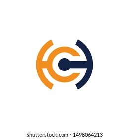 technology logo icon vector with letter c