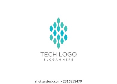 Technology logo illustration modern creative unique simple