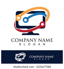 Technology logo images illustration design template