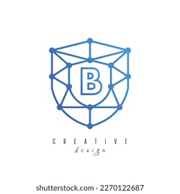 Technology logo with initial B negative space concept. network icon vector