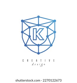 Technology logo with initial K negative space concept. network icon vector