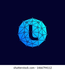 Technology logo with initial L letter. negative space concept. network icon -vector