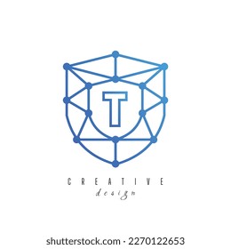 Technology logo with initial T negative space concept. network icon vector