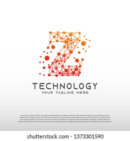 Technology logo with initial Z letter, network icon -vector
