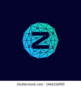 Technology logo with initial Z letter. negative space concept. network icon -vector