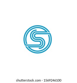 Technology logo, letter S in circle