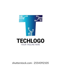 Technology logo with letter T symbol