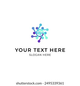Logo de Tecnología con estilo line art. Logo de línea minimalista. Logotipo del negocio.