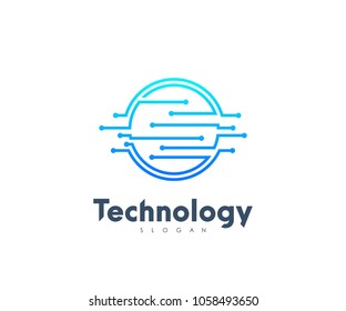 Technology Logo, Modern, Minimalist, Futuristic Vector Logo Template with Modern Gradient Color