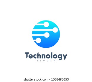 Technology Logo, Modern, Minimalist, Futuristic Vector Logo Template with Modern Gradient Color