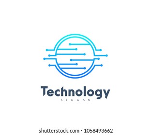 Technology Logo, Modern, Minimalist, Futuristic Vector Logo Template with Modern Gradient Color