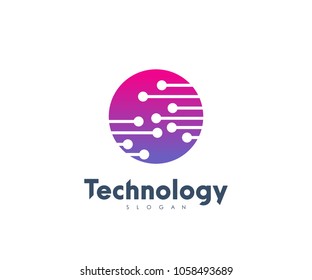 Technology Logo, Modern, Minimalist, Futuristic Vector Logo Template with Modern Gradient Color