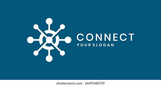 Technologie-Logo mit Netzwerkverbindungs-Symbol
