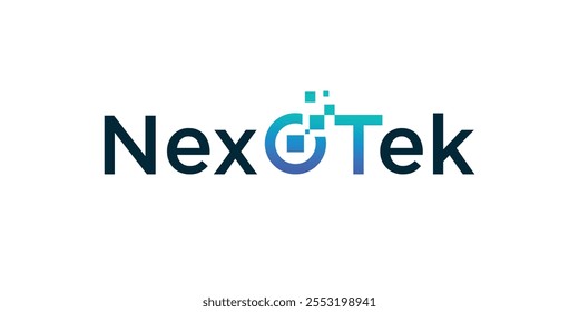 Logotipo da tecnologia na letra O em um nome de empresa, logotipo simples da tecnologia