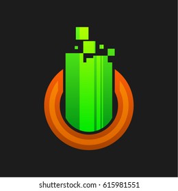 Technology logo, power on logo