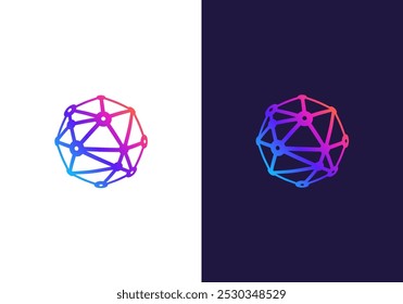 technology logo round shape simple design colored
