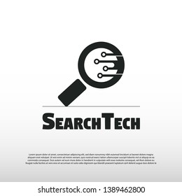 Technology logo with Search concept. future tech icon. illustration element-vector