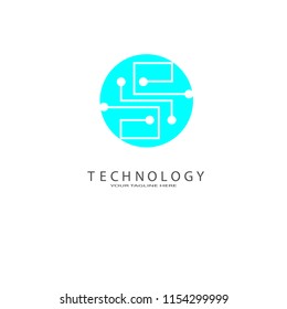 Technology logo, simple icon design vector,vector logo industry,emblem or symbol,creative tech icon design.illustration element