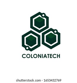 Technology logo simple tech design. representing of colonial and tech. 