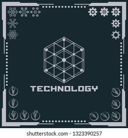 Technology logo and software components icons.